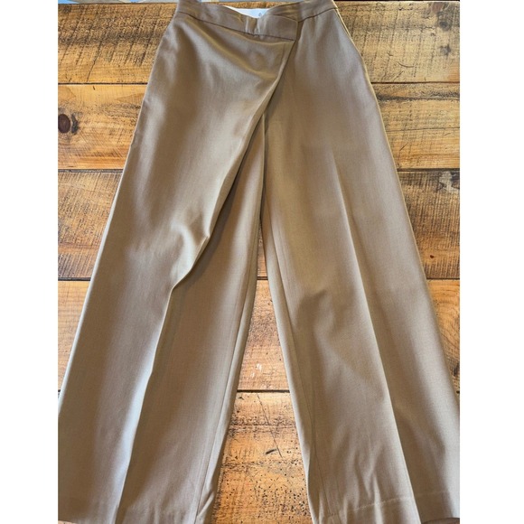 Babaton Pants - Aritzia Babaton Womens Camel Brown Overlap Wool Wide Leg Dress‎ Pants Size 2